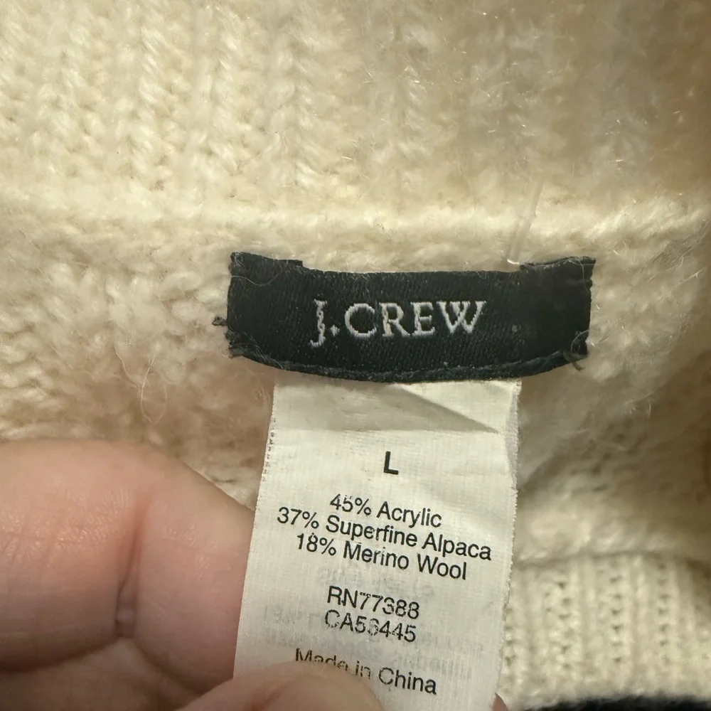 J. Crew Wool Blend Cable Knit Sweater